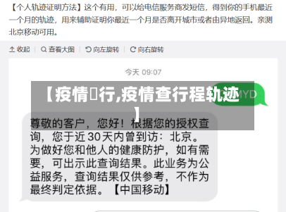 【疫情査行,疫情查行程轨迹】-第3张图片