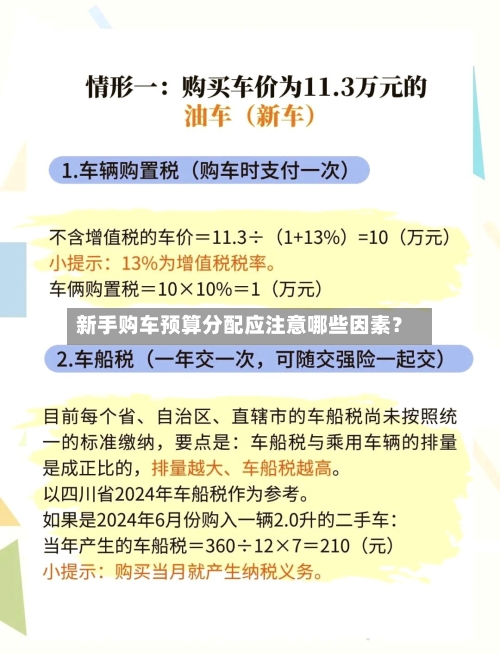 新手购车预算分配应注意哪些因素？