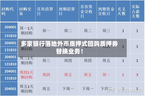 多家银行落地外币质押式回购质押券替换业务！-第2张图片