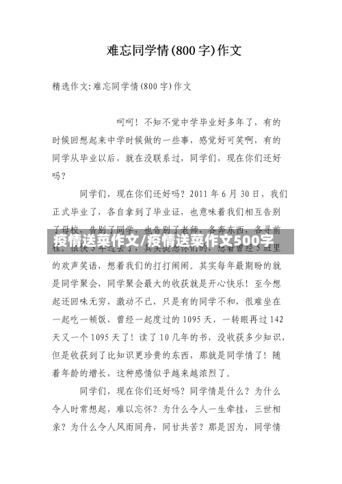 疫情送菜作文/疫情送菜作文500字-第3张图片