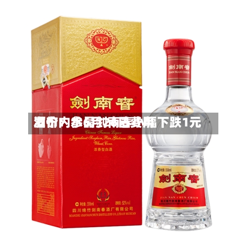 酒价内参6月26日费用发布：水晶剑南春小幅下跌1元