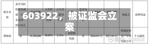 603922，被证监会立案