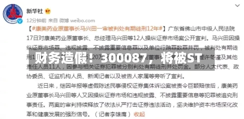 财务造假！300087	，将被ST-第3张图片