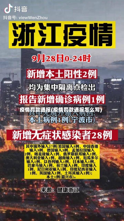 疫情罚款通报(疫情罚款通报怎么写)