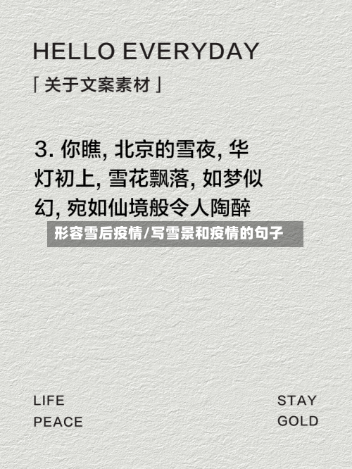 形容雪后疫情/写雪景和疫情的句子-第3张图片