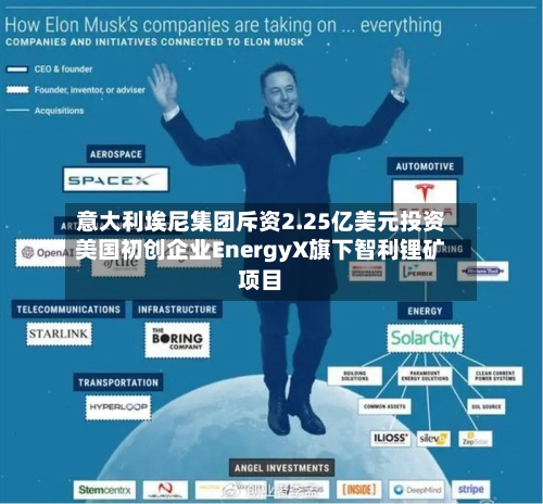 意大利埃尼集团斥资2.25亿美元投资美国初创企业EnergyX旗下智利锂矿项目-第2张图片