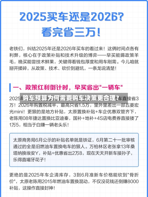 购车预算为何需要购车决策更合理？