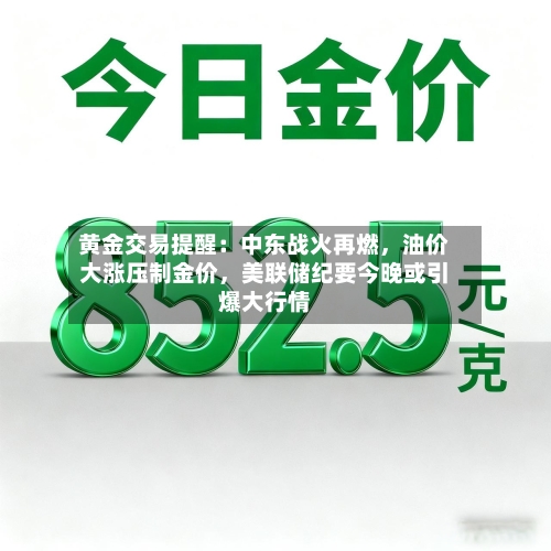 黄金交易提醒：中东战火再燃，油价大涨压制金价，美联储纪要今晚或引爆大行情