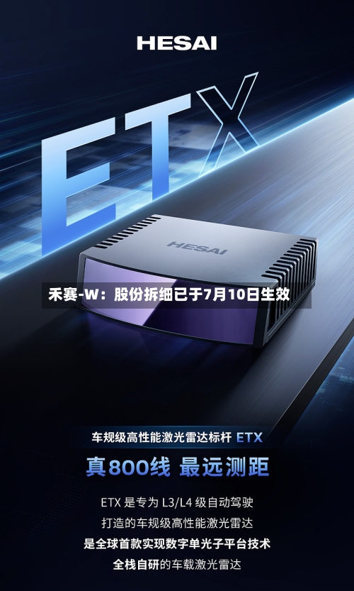 禾赛-W:股份拆细已于7月10日生效-第2张图片