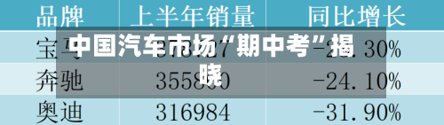 中国汽车市场“期中考”揭晓-第2张图片
