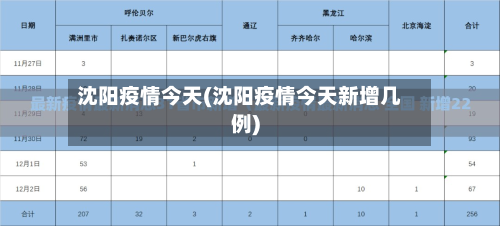 沈阳疫情今天(沈阳疫情今天新增几例)