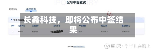 长鑫科技，即将公布中签结果-第3张图片