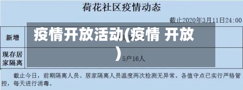 疫情开放活动(疫情 开放)-第2张图片