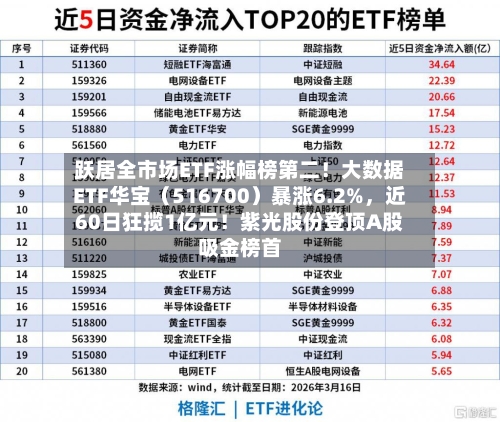 跃居全市场ETF涨幅榜第二！大数据ETF华宝（516700）暴涨6.2%，近60日狂揽1亿元！紫光股份登顶A股吸金榜首-第2张图片