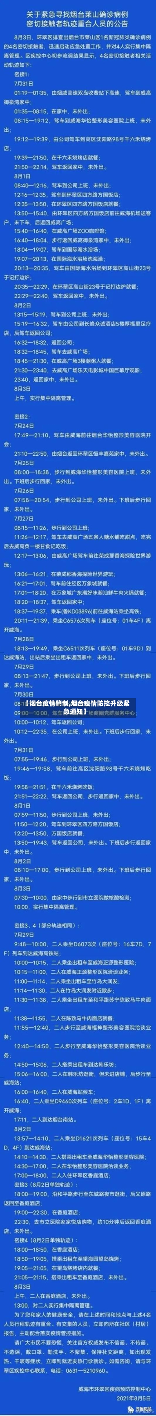 【烟台疫情管制,烟台疫情防控升级紧急通知】-第2张图片