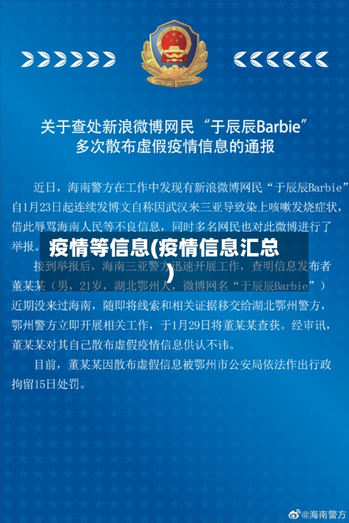 疫情等信息(疫情信息汇总)