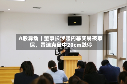 A股异动丨董事长涉嫌内幕交易被取保，雷迪克盘中20cm跌停-第2张图片