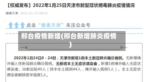 邢台疫情新增(邢台新增肺炎疫情)