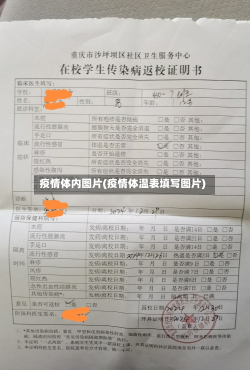 疫情体内图片(疫情体温表填写图片)