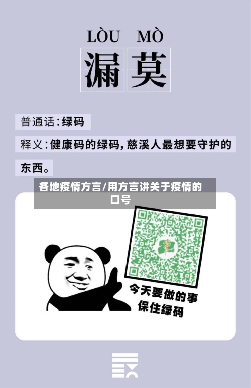 各地疫情方言/用方言讲关于疫情的口号