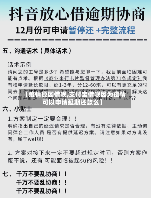 【疫情原因借呗,支付宝借呗因为疫情可以申请延期还款么】-第3张图片