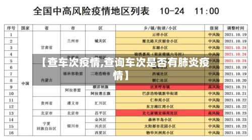 【查车次疫情,查询车次是否有肺炎疫情】-第2张图片