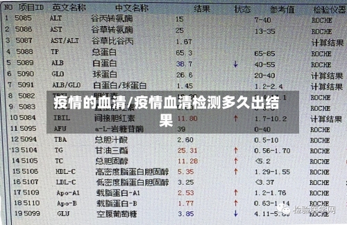 疫情的血清/疫情血清检测多久出结果