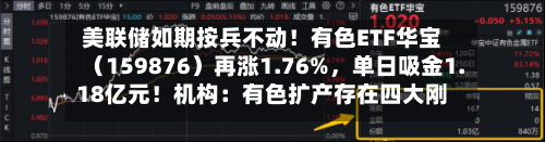 美联储如期按兵不动！有色ETF华宝（159876）再涨1.76%，单日吸金1.18亿元！机构：有色扩产存在四大刚性壁垒-第3张图片