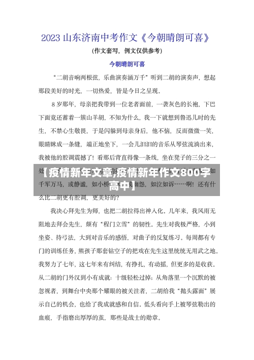 【疫情新年文章,疫情新年作文800字高中】-第2张图片