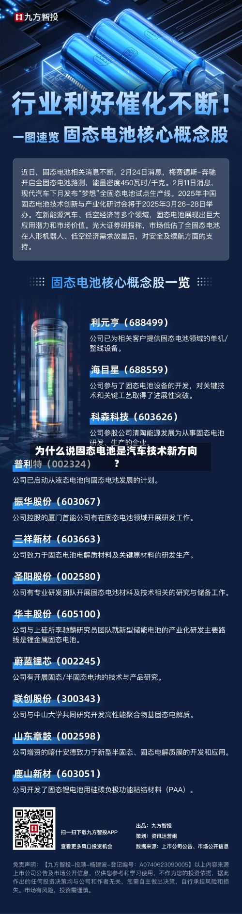 为什么说固态电池是汽车技术新方向？