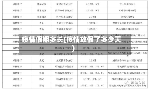 疫情假期多长(疫情放假了多少天)-第3张图片