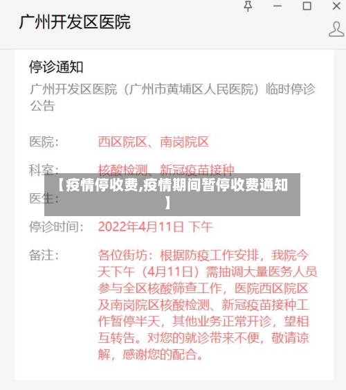 【疫情停收费,疫情期间暂停收费通知】