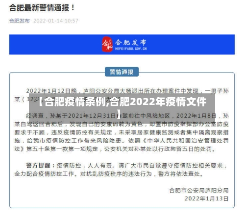 【合肥疫情条例,合肥2022年疫情文件】