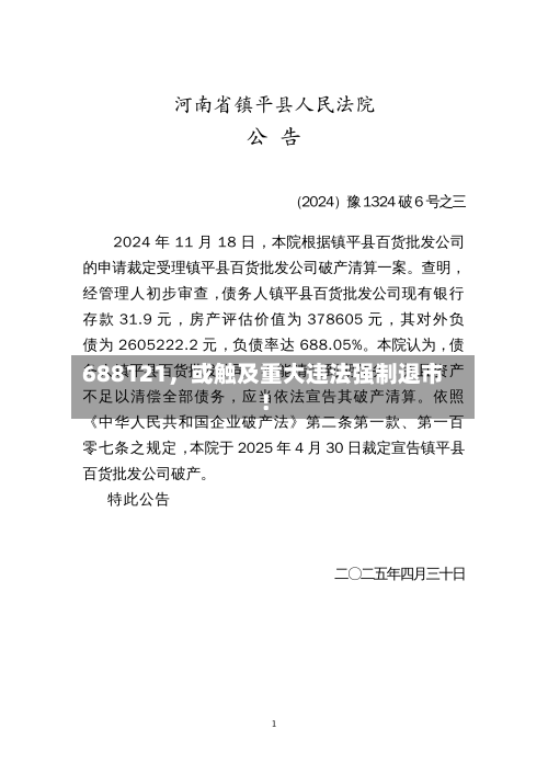 688121，或触及重大违法强制退市！-第2张图片