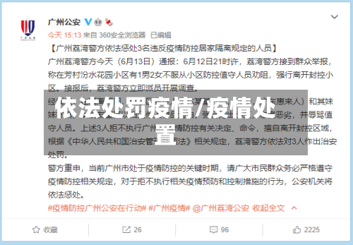 依法处罚疫情/疫情处置