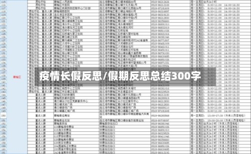 疫情长假反思/假期反思总结300字