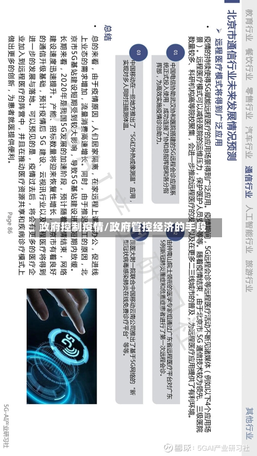 政府控制疫情/政府管控经济的手段