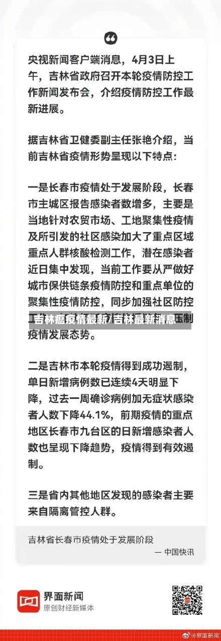 吉林瘟疫情最新/吉林最新消息