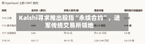 Kalshi寻求推出股指“永续合约	”，进军传统交易所领地-第2张图片